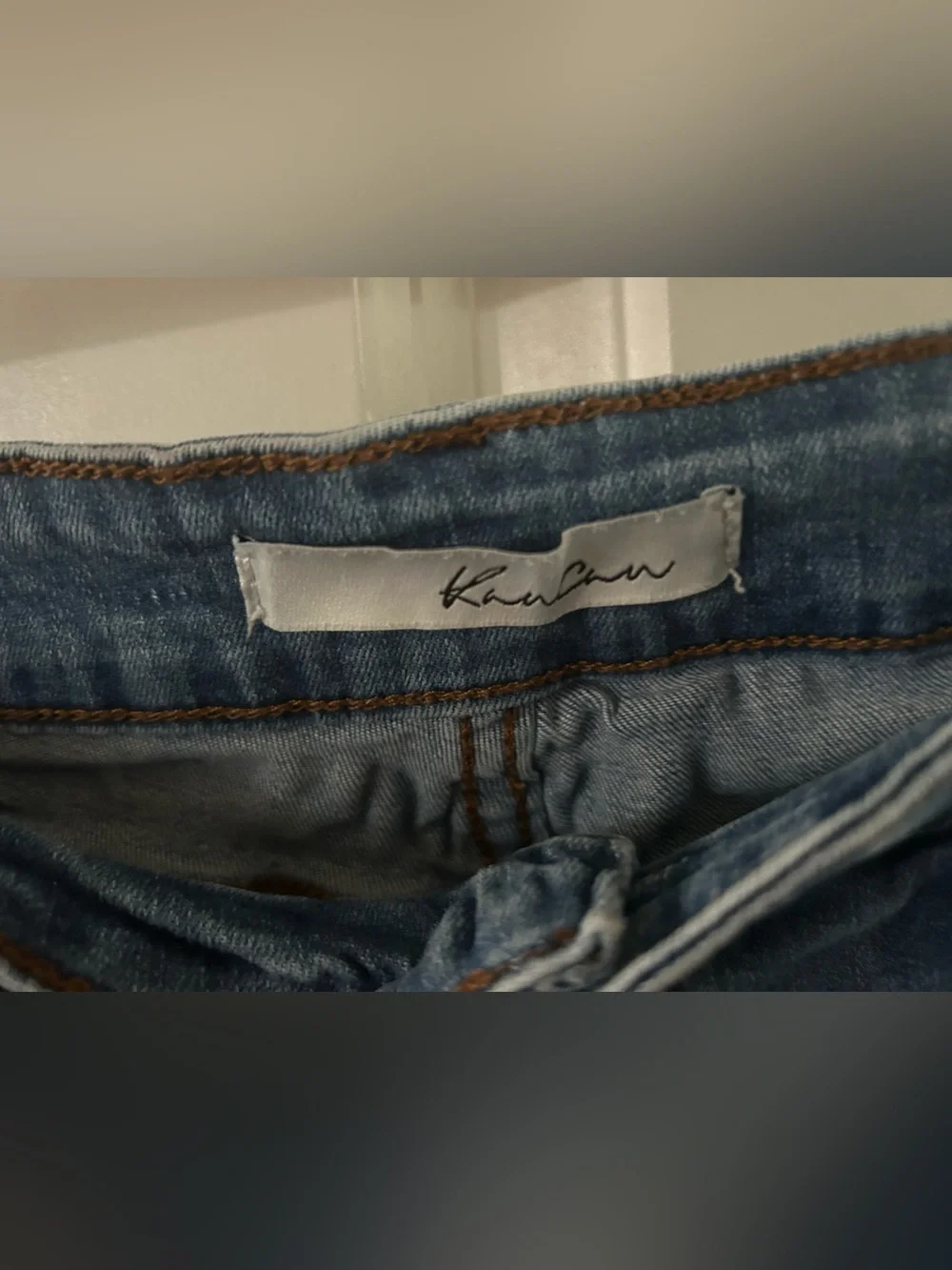 KanCan Distressed Medium Wash Cut Off Denim Shorts Size 28/9